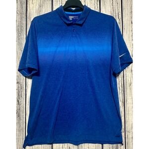 Nike‎ Golf Mens Dri-FIT Blue Gradient Stripe Polo Shirt XXL 845088-455